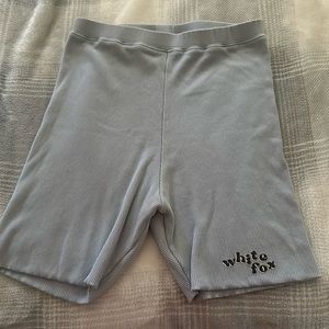 White fox biker shorts